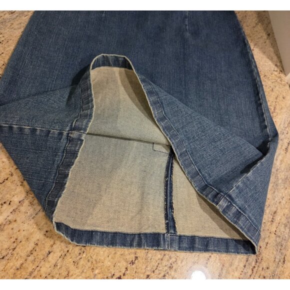 Chadwicks of Boston Size 6 Sleeveless Stretch Denim Shift Dress Midi Knee Zip - Picture 6 of 14